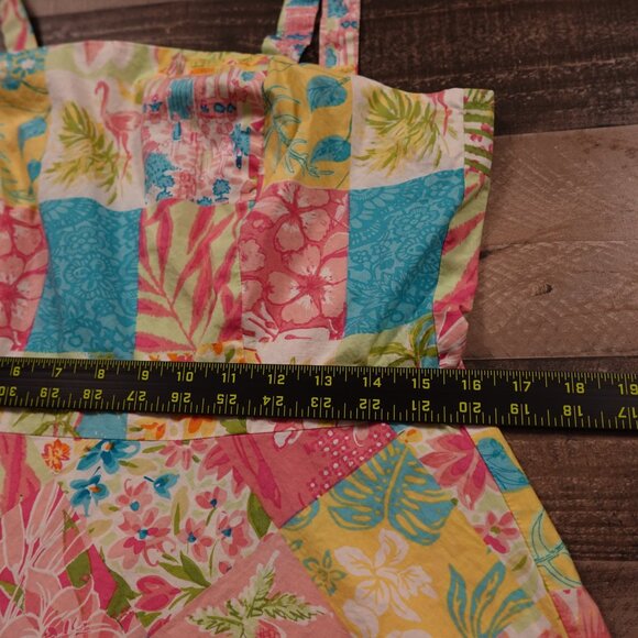 Yves Cossette Depeche Mode Patchwork Sundress Women’s Size 12 Petite Floral - Picture 5 of 11